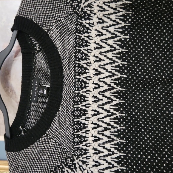 Lambs Wool Blend Heart knit Pearl sweater size large Medium Cozy Winter - Picture 6 of 9